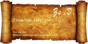Zsemlye Dóra névjegykártya